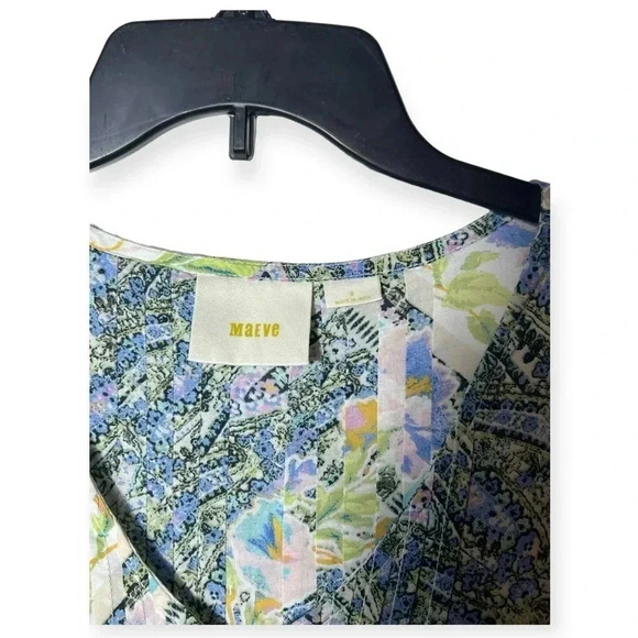 1839. ANTHROPOLOGIE MAEVE FLORAL FLUTTERED MAYA TOPβ SIZE 0 MULTICOLORED FLOWY - Picture 6 of 10